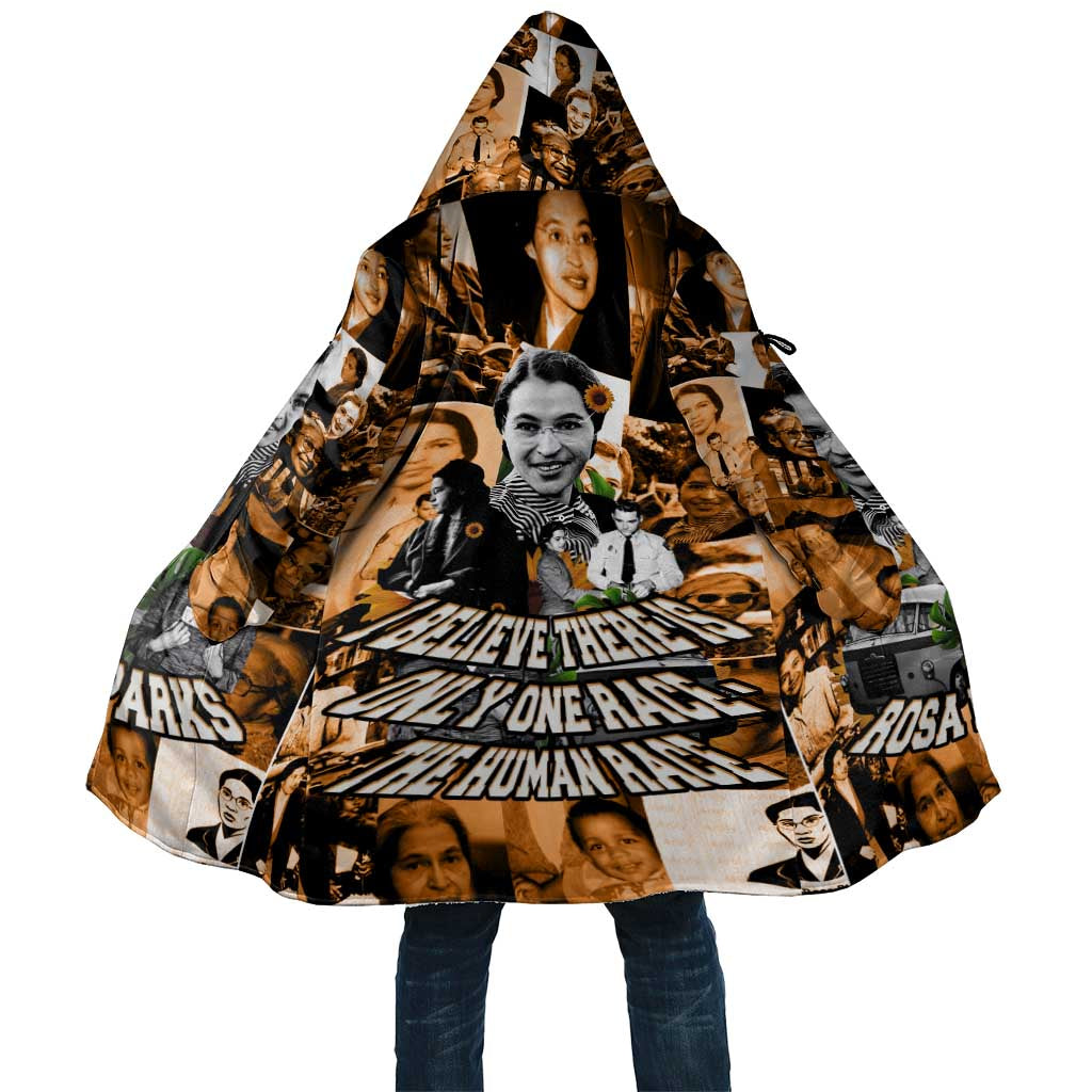 Rosa Parks Cloak Sepia Collage Design Civil Rights Icon I Believe There Is Only One Race Quote - Wonder Print Shop