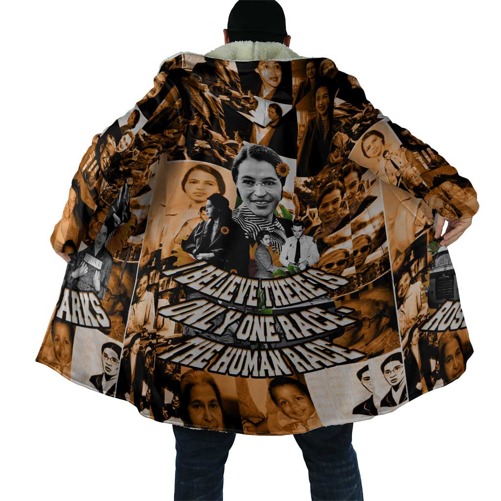 Rosa Parks Cloak Sepia Collage Design Civil Rights Icon I Believe There Is Only One Race Quote - Wonder Print Shop