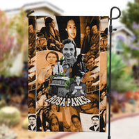 Rosa Parks Garden Flag Sepia Collage Design Civil Rights Icon I Believe There Is Only One Race Quote - Wonder Print Shop