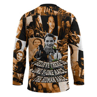 Rosa Parks Hockey Jersey Sepia Collage Design Civil Rights Icon I Believe There Is Only One Race Quote - Wonder Print Shop