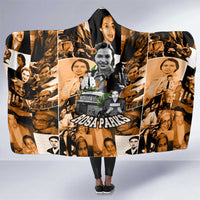 Rosa Parks Hooded Blanket Sepia Collage Design Civil Rights Icon I Believe There Is Only One Race Quote - Wonder Print Shop
