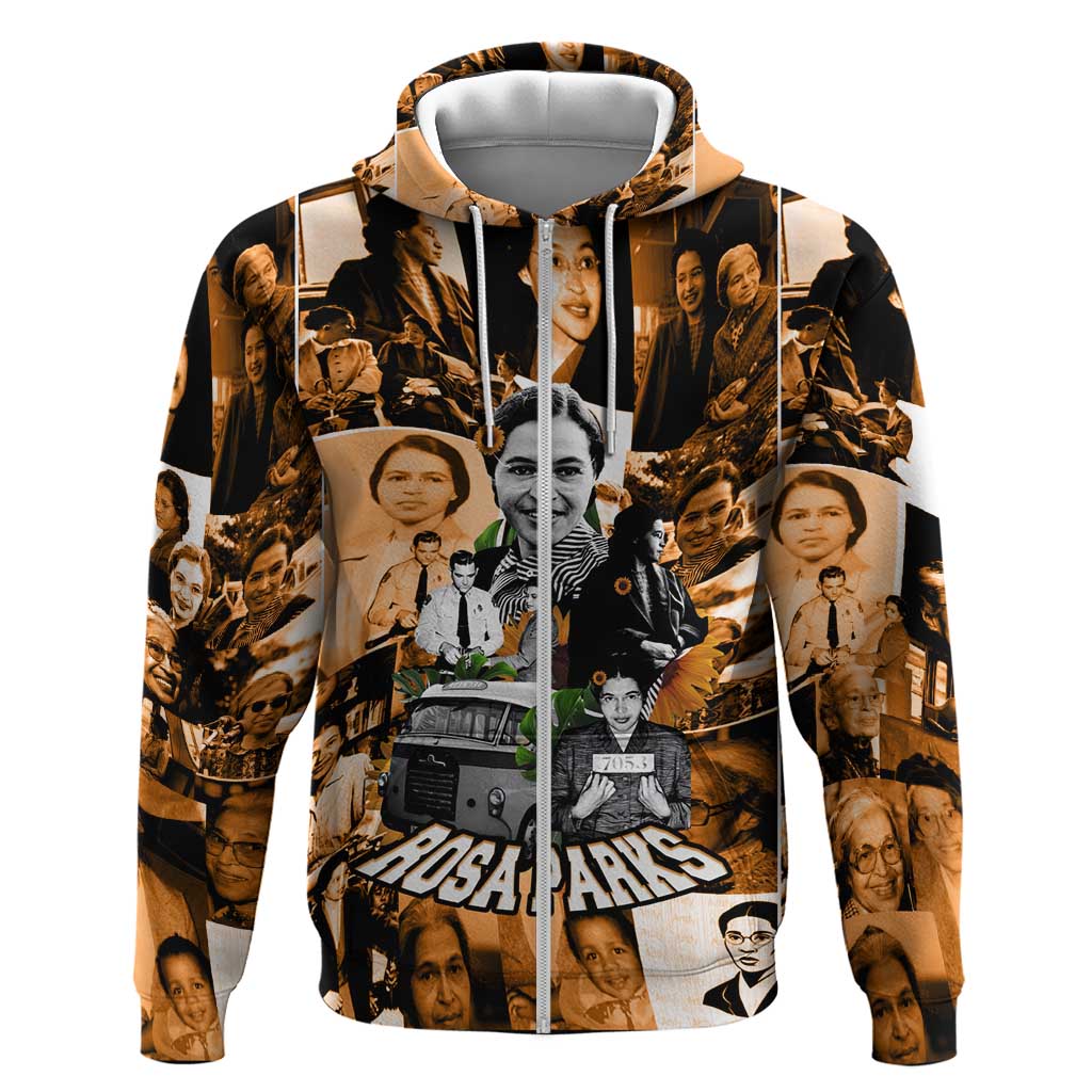 Rosa Parks Hoodie Sepia Collage Design Civil Rights Icon I Believe There Is Only One Race Quote - Wonder Print Shop
