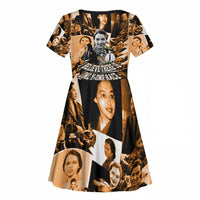 Rosa Parks Kid Short Sleeve Dress Sepia Collage Design Civil Rights Icon I Believe There Is Only One Race Quote TS04