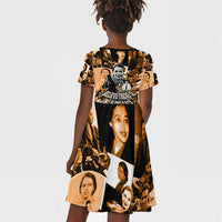 Rosa Parks Kid Short Sleeve Dress Sepia Collage Design Civil Rights Icon I Believe There Is Only One Race Quote TS04