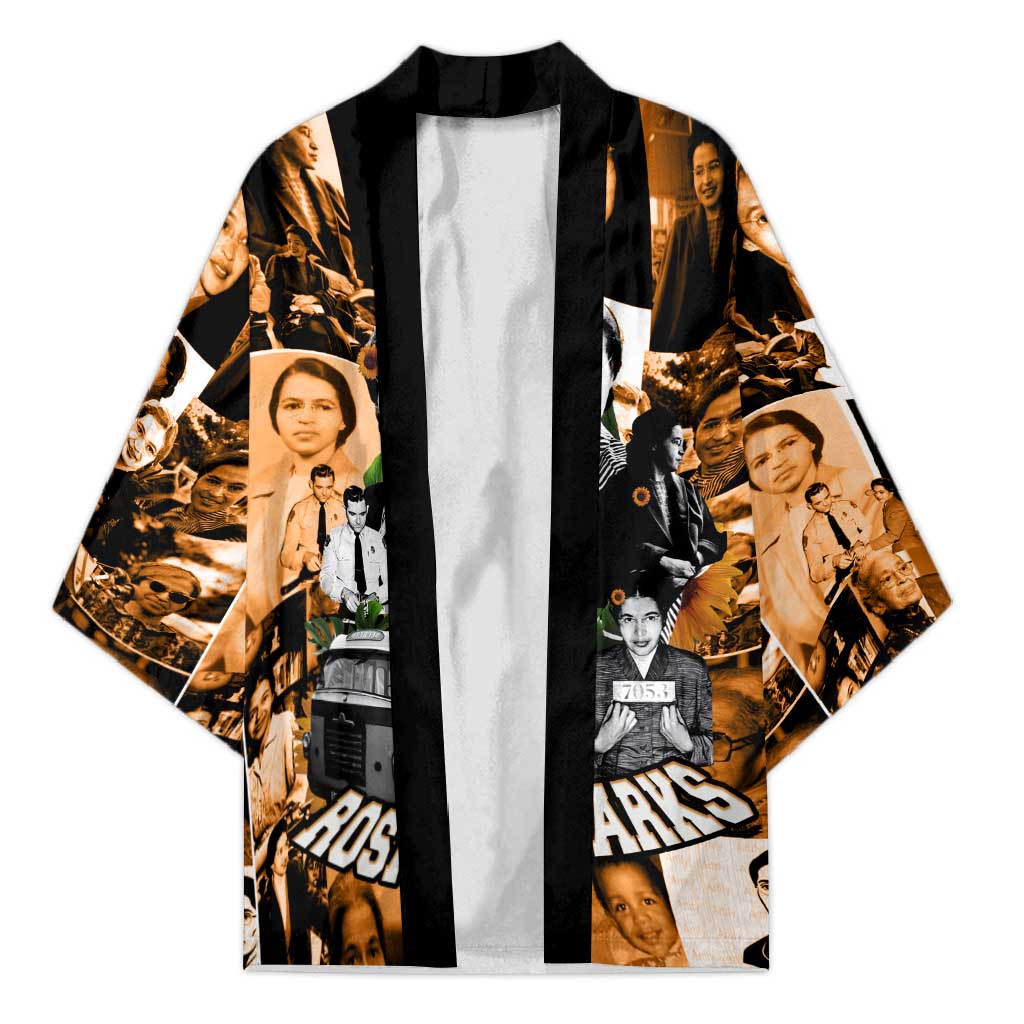 Rosa Parks Kimono Sepia Collage Design Civil Rights Icon I Believe There Is Only One Race Quote - Wonder Print Shop