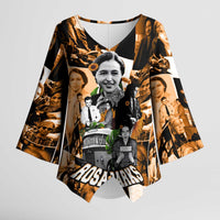Rosa Parks Kimono Sleeve Blouse Sepia Collage Design Civil Rights Icon I Believe There Is Only One Race Quote - Wonder Print Shop