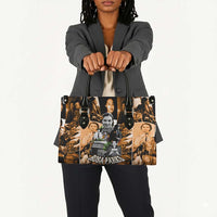 Rosa Parks Leather Bag Sepia Collage Design Civil Rights Icon I Believe There Is Only One Race Quote - Wonder Print Shop
