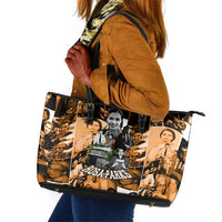 Rosa Parks Leather Tote Bag Sepia Collage Design Civil Rights Icon I Believe There Is Only One Race Quote - Wonder Print Shop