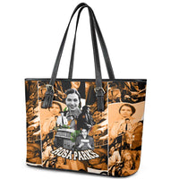 Rosa Parks Leather Tote Bag Sepia Collage Design Civil Rights Icon I Believe There Is Only One Race Quote - Wonder Print Shop
