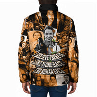 Rosa Parks Padded Jacket Sepia Collage Design Civil Rights Icon I Believe There Is Only One Race Quote - Wonder Print Shop