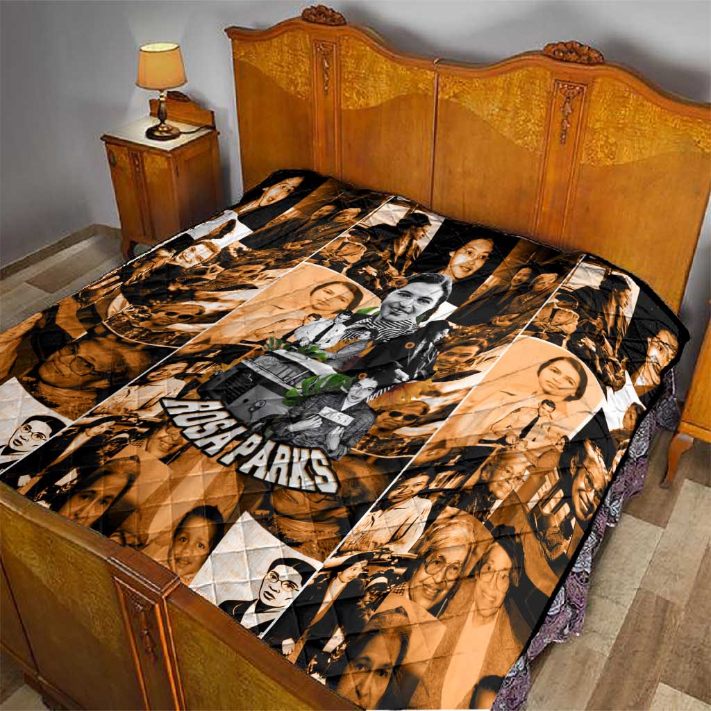 Rosa Parks Quilt Sepia Collage Design Civil Rights Icon I Believe There Is Only One Race Quote - Wonder Print Shop