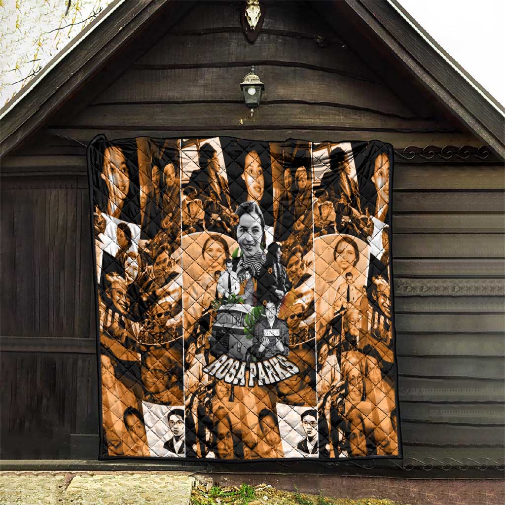 Rosa Parks Quilt Sepia Collage Design Civil Rights Icon I Believe There Is Only One Race Quote - Wonder Print Shop