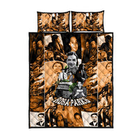 Rosa Parks Quilt Bed Set Sepia Collage Design Civil Rights Icon I Believe There Is Only One Race Quote - Wonder Print Shop