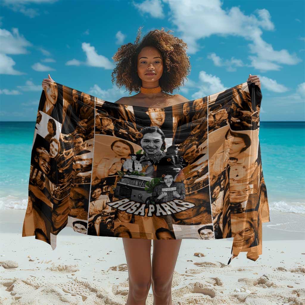 Rosa Parks Sarong Sepia Collage Design Civil Rights Icon I Believe There Is Only One Race Quote - Wonder Print Shop