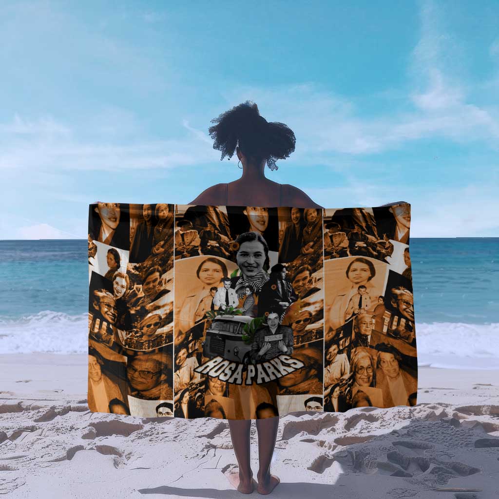 Rosa Parks Sarong Sepia Collage Design Civil Rights Icon I Believe There Is Only One Race Quote - Wonder Print Shop
