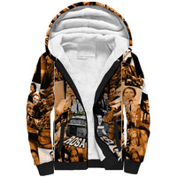 Rosa Parks Sherpa Hoodie Sepia Collage Design Civil Rights Icon I Believe There Is Only One Race Quote - Wonder Print Shop