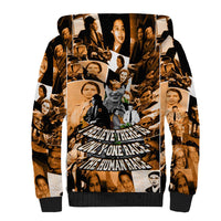 Rosa Parks Sherpa Hoodie Sepia Collage Design Civil Rights Icon I Believe There Is Only One Race Quote - Wonder Print Shop