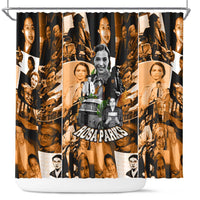 Rosa Parks Shower Curtain Sepia Collage Design Civil Rights Icon I Believe There Is Only One Race Quote - Wonder Print Shop