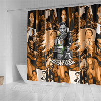 Rosa Parks Shower Curtain Sepia Collage Design Civil Rights Icon I Believe There Is Only One Race Quote - Wonder Print Shop