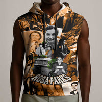 Rosa Parks Sleeveless Hoodie Sepia Collage Design Civil Rights Icon I Believe There Is Only One Race Quote - Wonder Print Shop