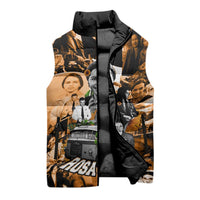 Rosa Parks Sleeveless Puffer Jacket Sepia Collage Design Civil Rights Icon I Believe There Is Only One Race Quote - Wonder Print Shop