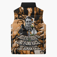 Rosa Parks Sleeveless Puffer Jacket Sepia Collage Design Civil Rights Icon I Believe There Is Only One Race Quote - Wonder Print Shop