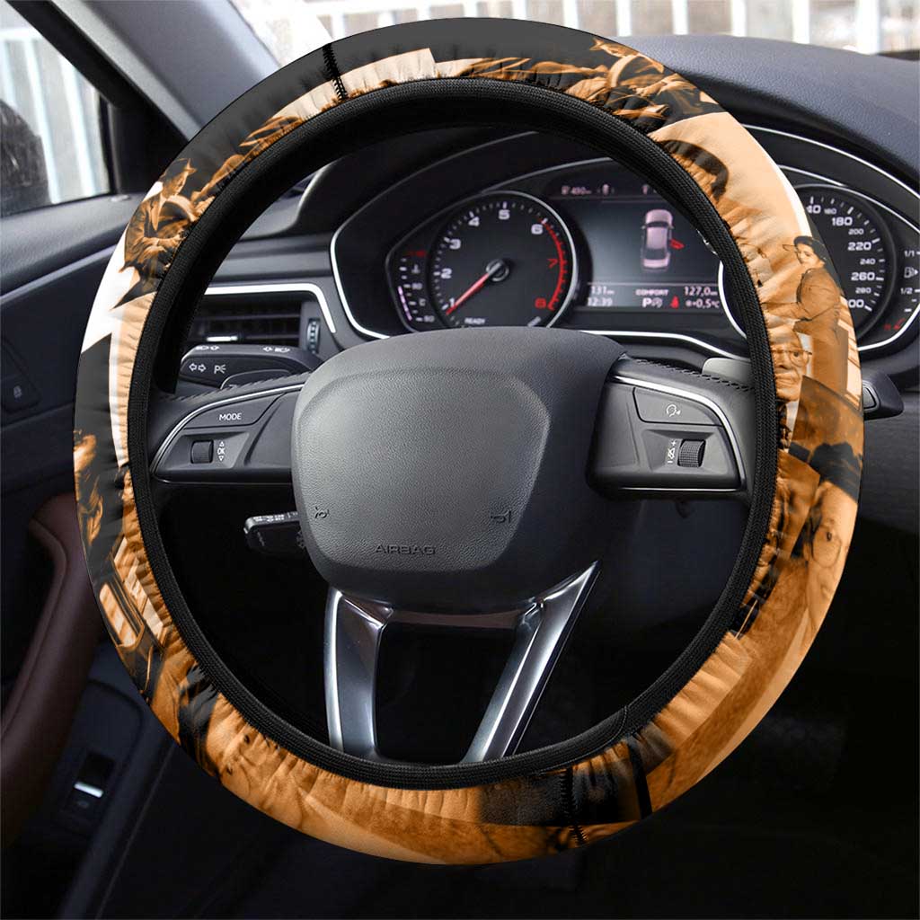 Rosa Parks Steering Wheel Cover Sepia Collage Design Civil Rights Icon I Believe There Is Only One Race Quote - Wonder Print Shop