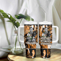 Rosa Parks Tumbler With Handle Sepia Collage Design Civil Rights Icon I Believe There Is Only One Race Quote - Wonder Print Shop