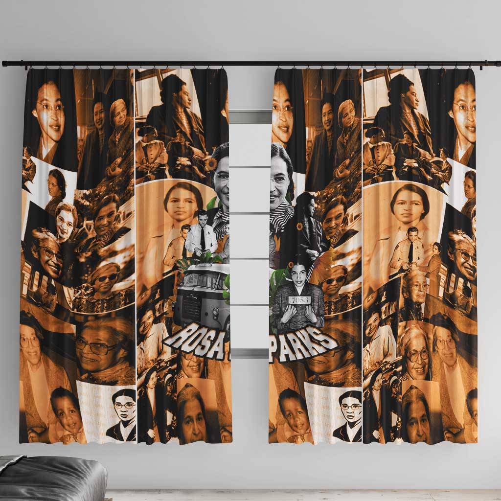 Rosa Parks Window Curtain Sepia Collage Design Civil Rights Icon I Believe There Is Only One Race Quote - Wonder Print Shop