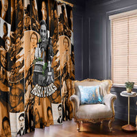Rosa Parks Window Curtain Sepia Collage Design Civil Rights Icon I Believe There Is Only One Race Quote - Wonder Print Shop