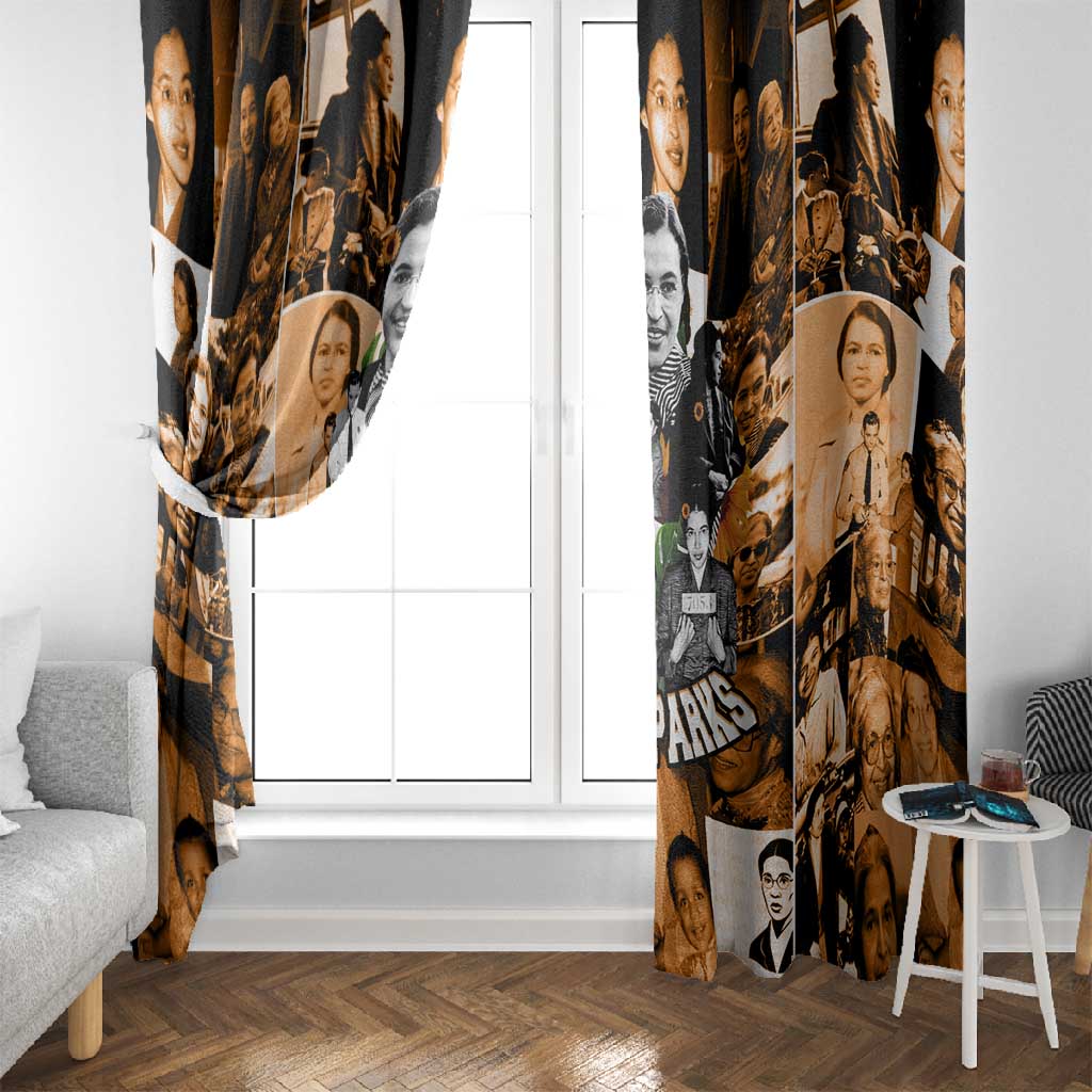 Rosa Parks Window Curtain Sepia Collage Design Civil Rights Icon I Believe There Is Only One Race Quote - Wonder Print Shop