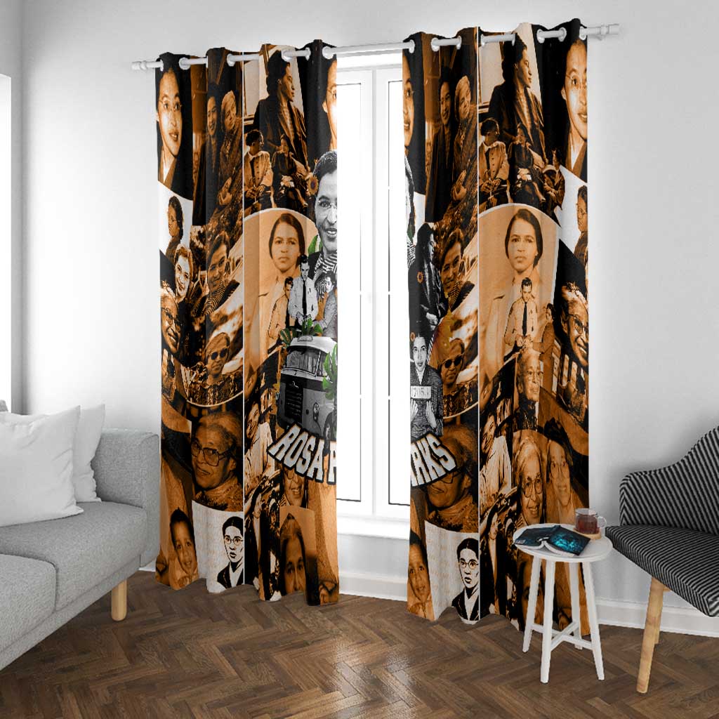 Rosa Parks Window Curtain Sepia Collage Design Civil Rights Icon I Believe There Is Only One Race Quote - Wonder Print Shop