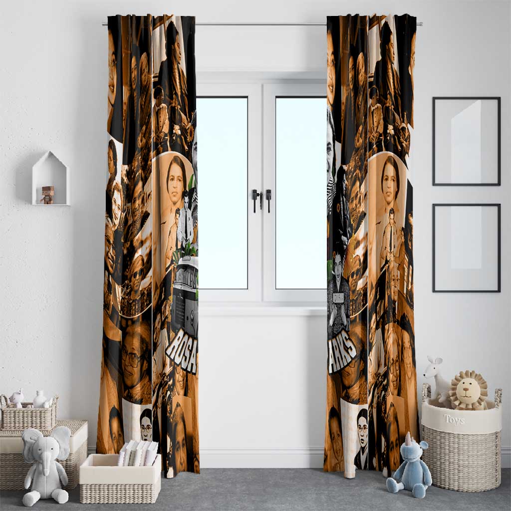 Rosa Parks Window Curtain Sepia Collage Design Civil Rights Icon I Believe There Is Only One Race Quote - Wonder Print Shop