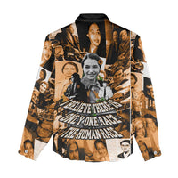 Rosa Parks Women Casual Shirt Sepia Collage Design Civil Rights Icon I Believe There Is Only One Race Quote - Wonder Print Shop