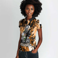 Rosa Parks Women Polo Shirt Sepia Collage Design Civil Rights Icon I Believe There Is Only One Race Quote TS04