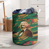 Frederick Douglass Laundry Basket Green Abstract Design Civil Rights Leader Quote on Race and Humanity - Wonder Print Shop