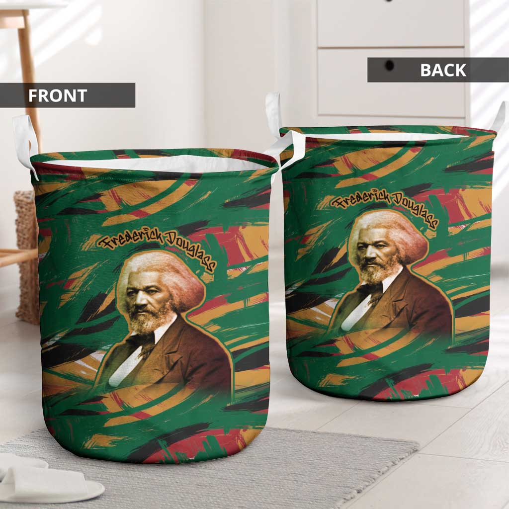 Frederick Douglass Laundry Basket Green Abstract Design Civil Rights Leader Quote on Race and Humanity - Wonder Print Shop