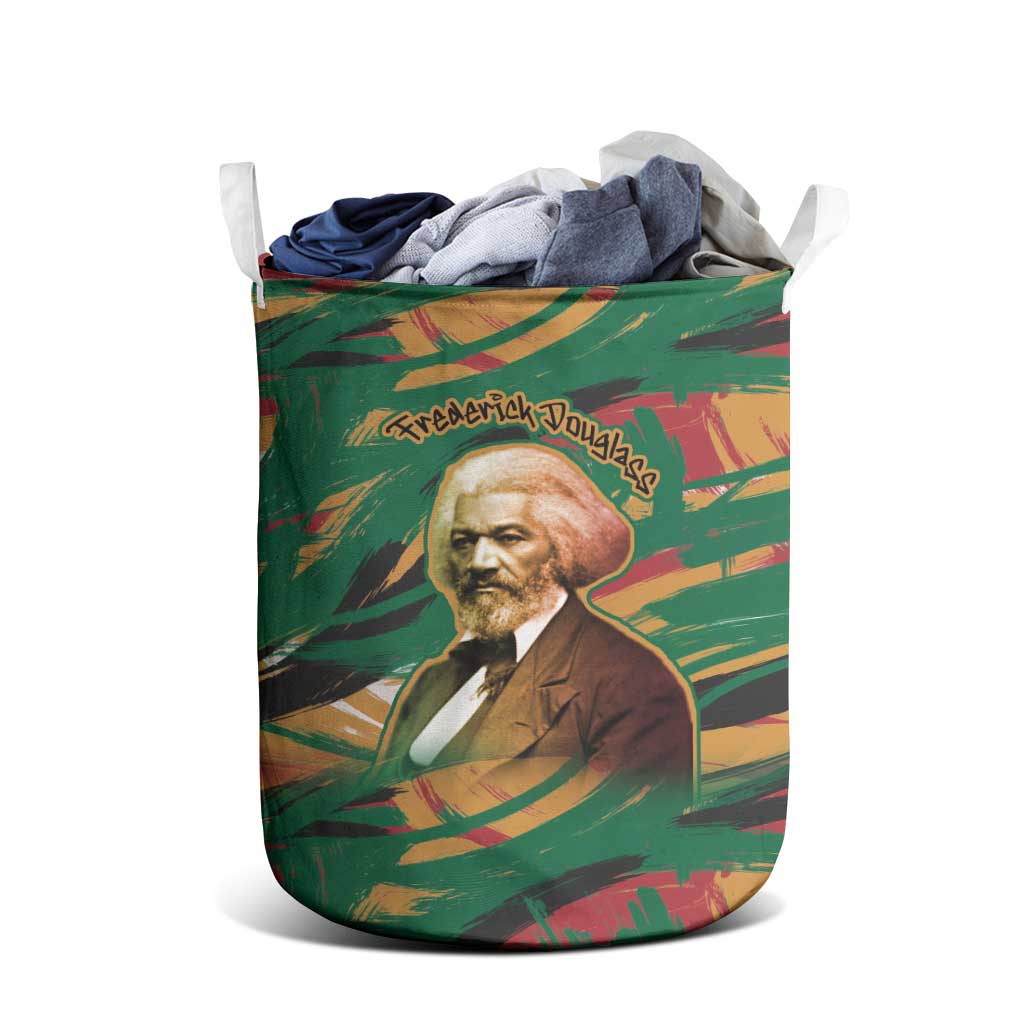 Frederick Douglass Laundry Basket Green Abstract Design Civil Rights Leader Quote on Race and Humanity - Wonder Print Shop