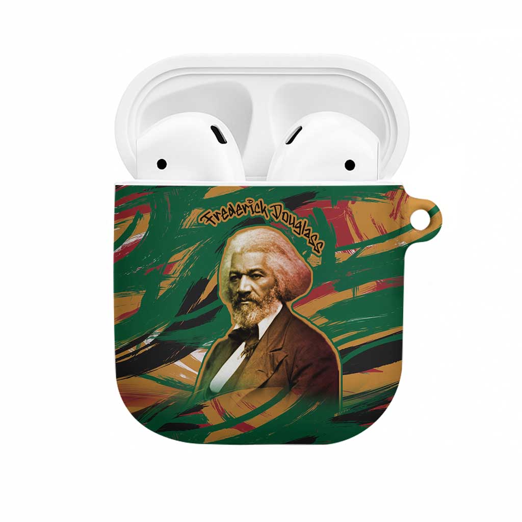 Frederick Douglass AirPods Case Green Abstract Design Civil Rights Leader Quote on Race and Humanity - Wonder Print Shop