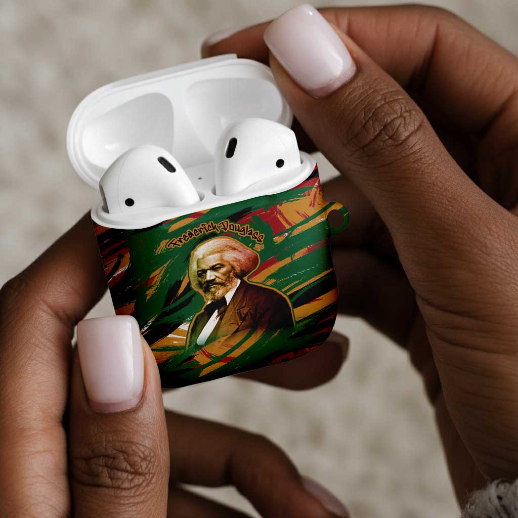 Frederick Douglass AirPods Case Green Abstract Design Civil Rights Leader Quote on Race and Humanity - Wonder Print Shop