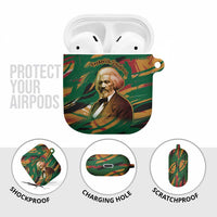 Frederick Douglass AirPods Case Green Abstract Design Civil Rights Leader Quote on Race and Humanity - Wonder Print Shop