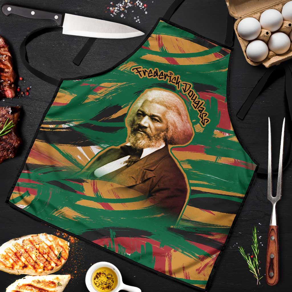Frederick Douglass Apron Green Abstract Design Civil Rights Leader Quote on Race and Humanity - Wonder Print Shop