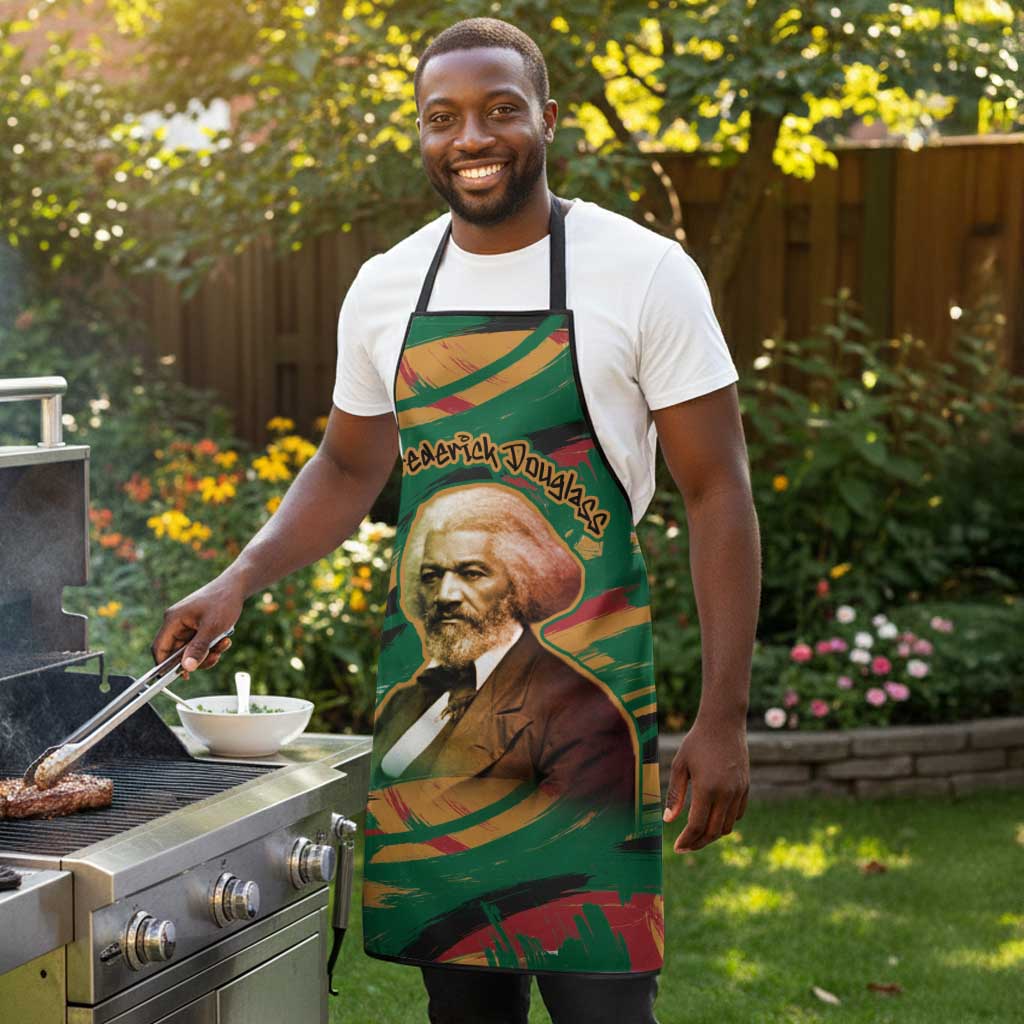 Frederick Douglass Apron Green Abstract Design Civil Rights Leader Quote on Race and Humanity - Wonder Print Shop