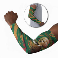 Frederick Douglass Arm Sleeves Green Abstract Design Civil Rights Leader Quote on Race and Humanity - Wonder Print Shop