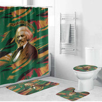 Frederick Douglass Bathroom Set Green Abstract Design Civil Rights Leader Quote on Race and Humanity - Wonder Print Shop
