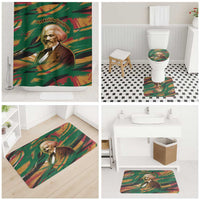 Frederick Douglass Bathroom Set Green Abstract Design Civil Rights Leader Quote on Race and Humanity - Wonder Print Shop