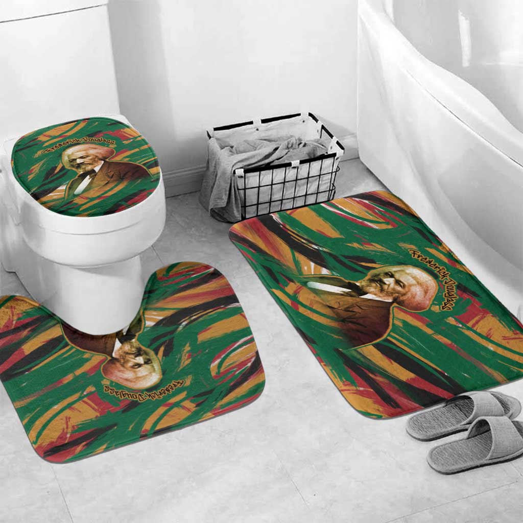 Frederick Douglass Bathroom Set Green Abstract Design Civil Rights Leader Quote on Race and Humanity - Wonder Print Shop