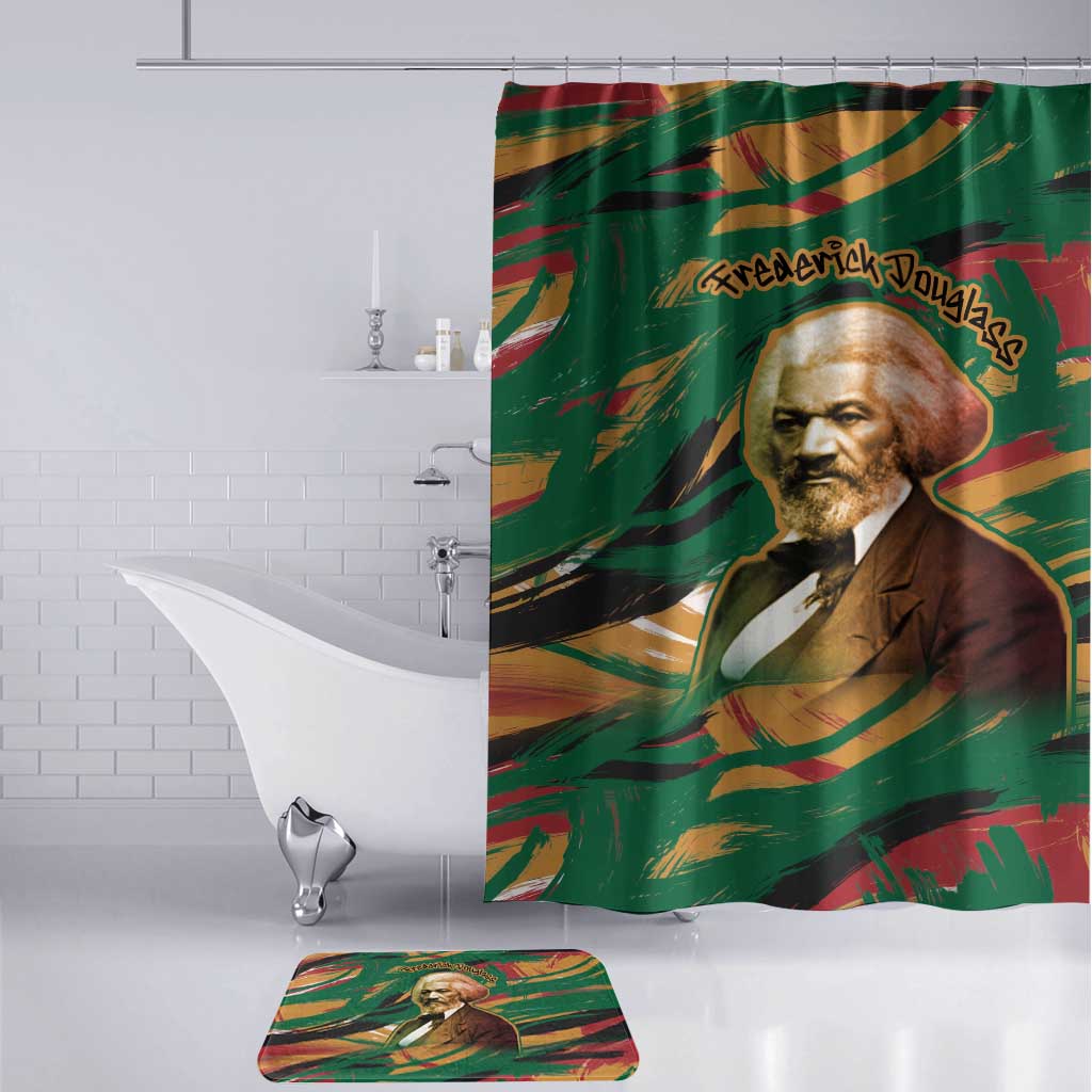 Frederick Douglass Bathroom Set Green Abstract Design Civil Rights Leader Quote on Race and Humanity - Wonder Print Shop