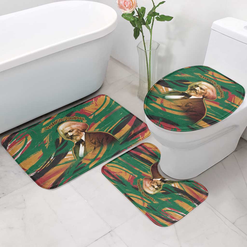 Frederick Douglass Bathroom Set Green Abstract Design Civil Rights Leader Quote on Race and Humanity - Wonder Print Shop