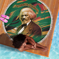 Frederick Douglass Beach Blanket Green Abstract Design Civil Rights Leader Quote on Race and Humanity - Wonder Print Shop